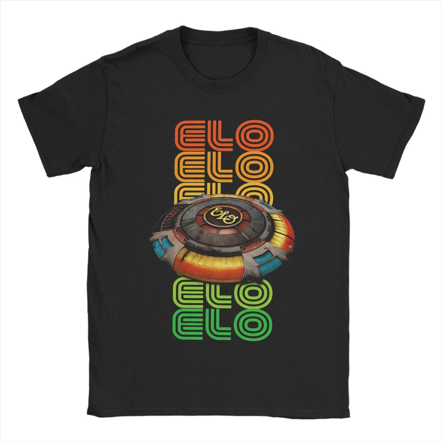 

Electric Light Orchestra ELO T Shirts Men s Pure Cotton Funny T-Shirts Round Collar Mr XXXL чорний