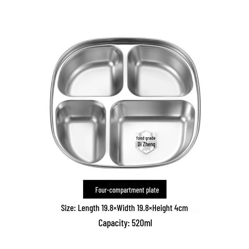 

Мультяшная тарелка из нержавеющей стали 304 для детей – Идеально подходит для детского сада и школьных столовых Food-grade 304