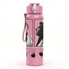 1PC Black White Duo Photo 750ml Sports Water Bottle Leakproof Straw Lid Outdoor Office Home