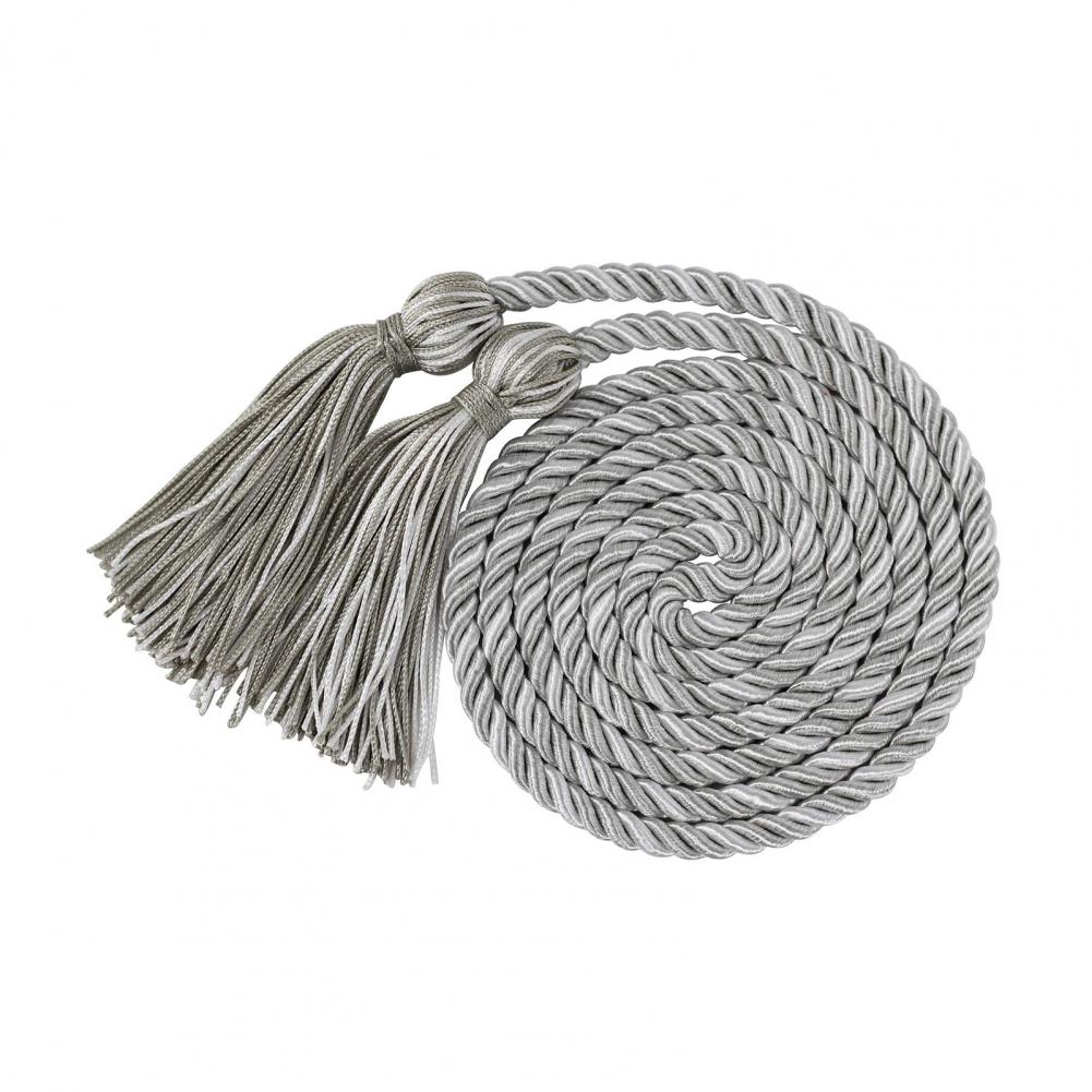 1.7m Graduation Honour Rope Hanger Thick Twisted Rope with Tassel Color-Blocking Tight Knitting Bachelors Master Honour Rope серый