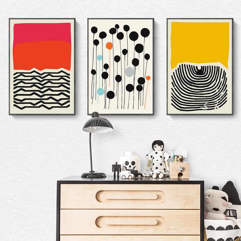 Modern Living Room Decoration Painting Abstract Geometric Dots Art Simple Canvas Painting Nightmare Before Christmas Kitchen