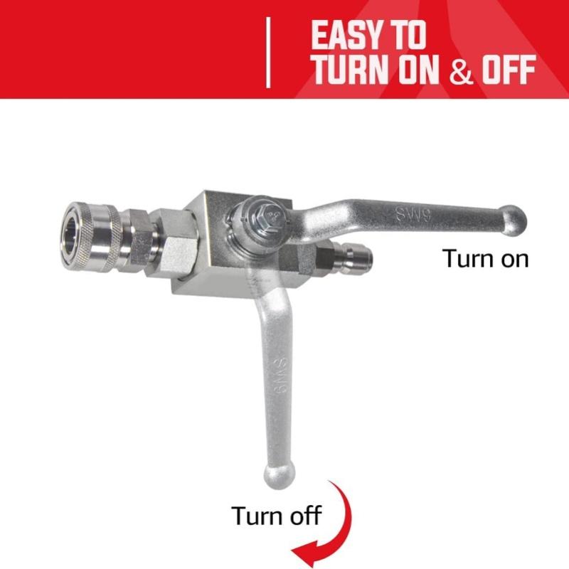 High Pressure Washer Ball Valve Kit 3/8 Male Plug Female Quick Connect Shut Off 4500PSI