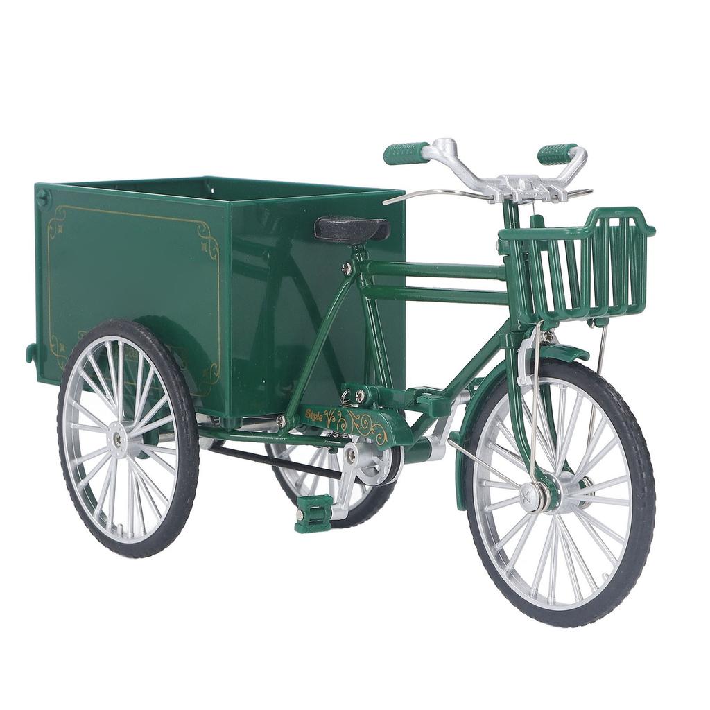 Vintage Tricycle Finger Bike Model Alloy Shelf Accessories Home Decor Ornament Tricycle Model