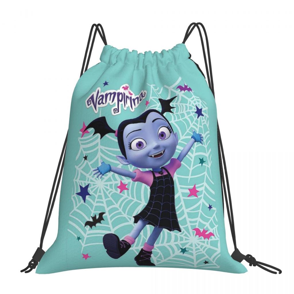 Girls Vampirina Print Backpacks Portable Drawstring Bags Storage Bag Book Bags for Man Woman School
