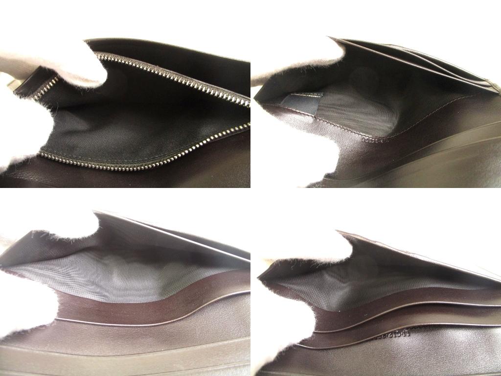 Authentisches BVLGARI Octo Dunkelbraunes Leder Klappe Lange Geldbörse #b021 Geöffnete Schachtel