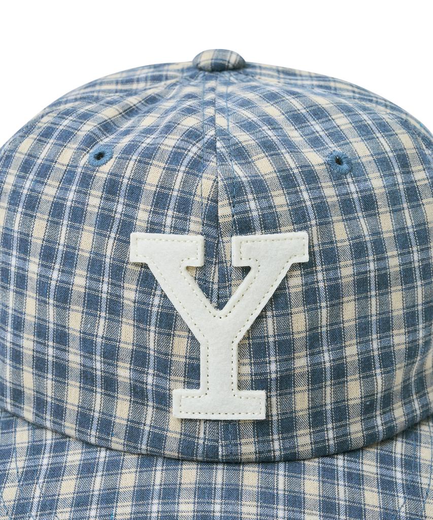 YALE Y Logo Check Ball Cap_Blue