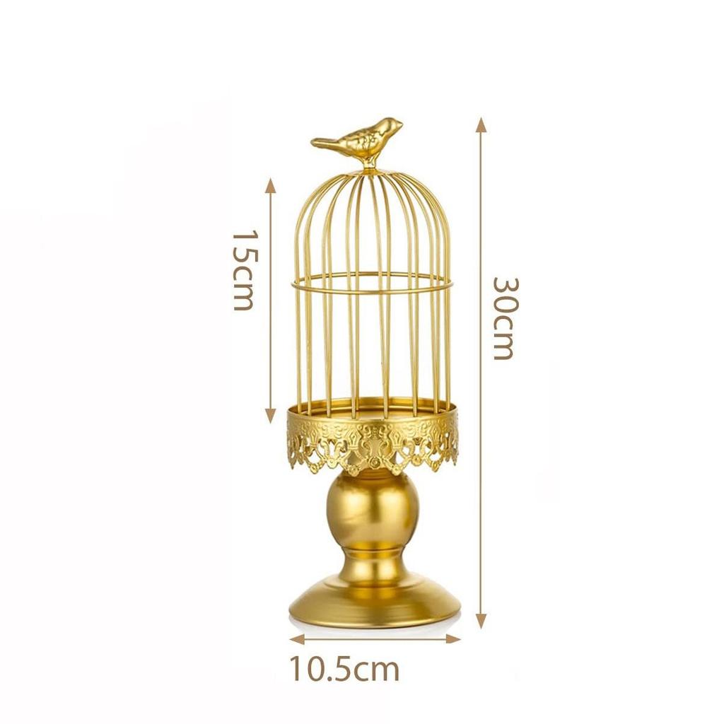 Creativity Retro Bird Cage Candle Holder Ornament Ironwork Candlestick Photography Wedding Restaurant Props Home Decor