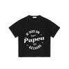 Schwarzes T-Shirt mit französischem Textdesign Super Papou Grafik für Freizeitkleidung