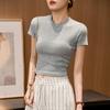 Girls High-waisted Short T-shirt Summer New Slim Thin Small People with Short-sleeved Tops