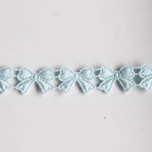 2Yard/Lot Bowknot Embroidered Water Soluble Lace Ribbon DIY Apparel Sewing Fabric Black White Handmade Crafts 1cm Wide