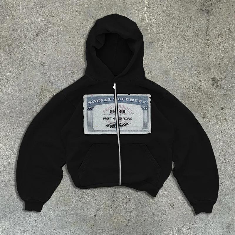 Dollar rood nieuw hoodie herfst en winter Amerikaans retro gewassen lange mouwen hoodie trendy los casual top