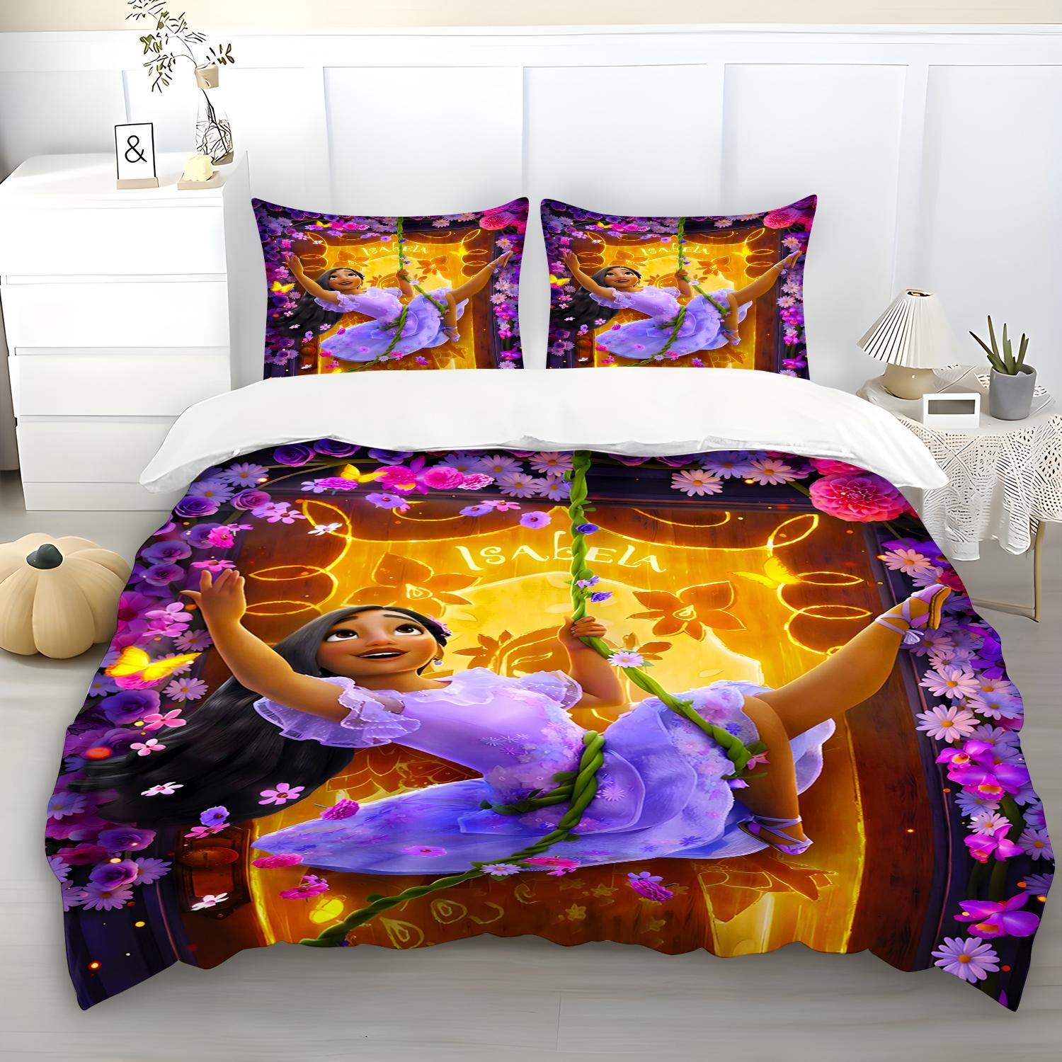 

Cartoon Magical Girl Duvet Cover Set, HD Digital Print, Zipper Closure, All-Season Bedding Decor 135x200cm
