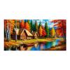 Diamond Mosaic Riverside Wooden House Scenery Large Size Diy Diamond Painting Full Drill Autumn Jewelry Cross Stitch Kits Wall Decor