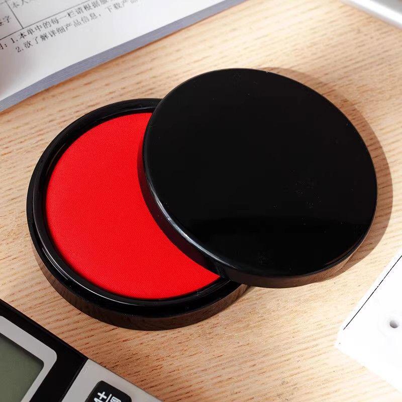 Fast-drying Ink Pad Oil-based Red Round Ink Financial Stamping Press By Hand To Leave Fingerprints Office Seal Office Supplies