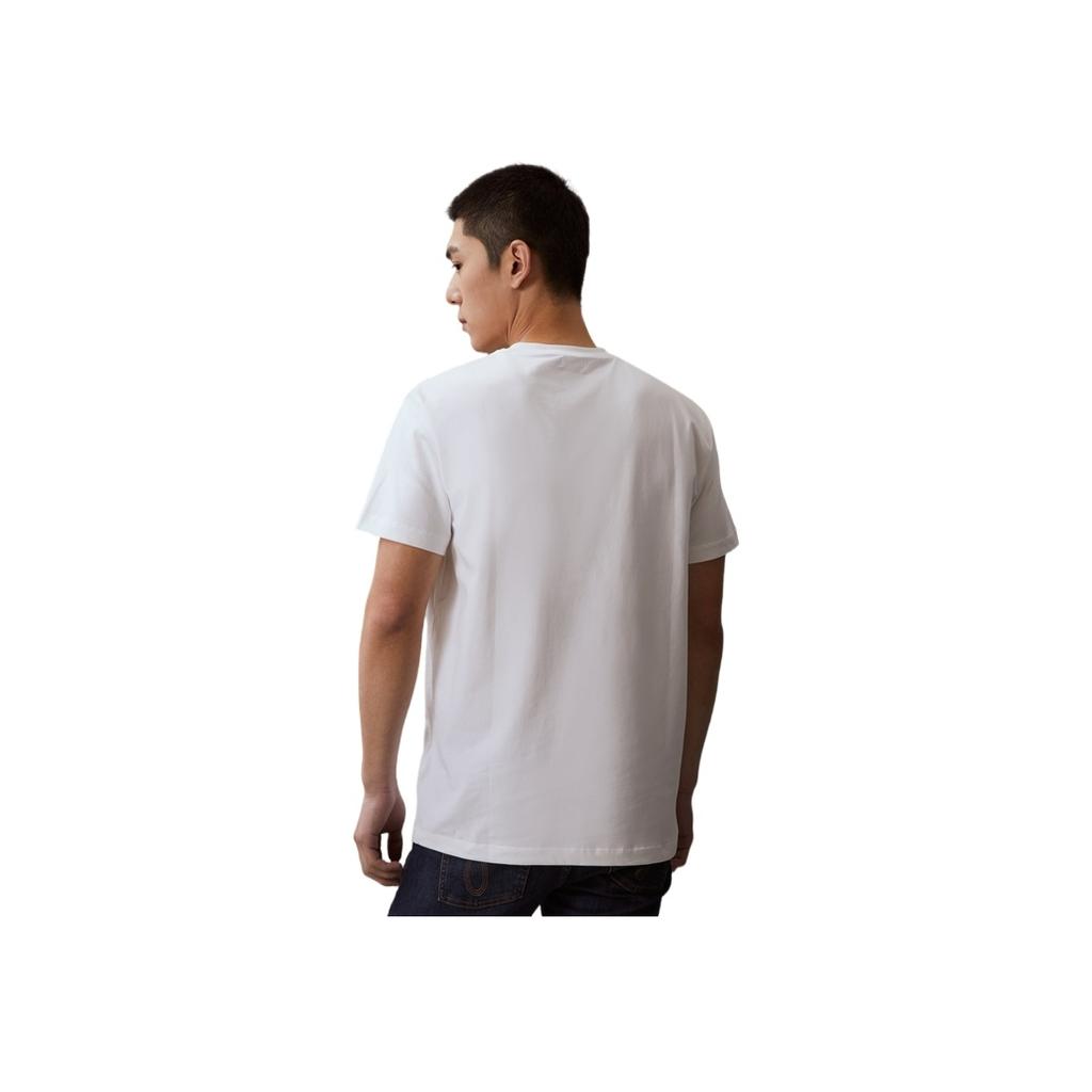 Calvin Klein Gradient Rainbow Letter Print Breathable Short Sleeve T-Shirt Unisex Tops White J318289YAF