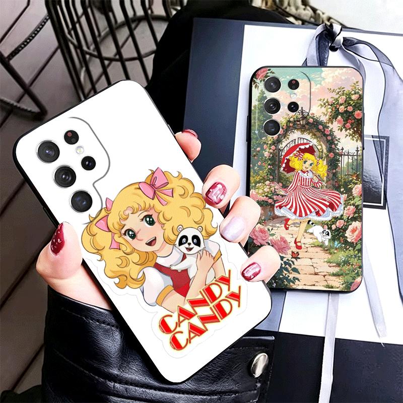 Anime Candy Candy Soft Phone Case for Samsung Galaxy S26 S25 Edge S24 Ultra S23 Plus S22 S21 FE S20 Black Cover Back Shell