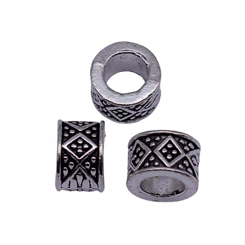 Multi Color Spacer Beads Ornate Metal Big Hole Beads For Jewelry Projects