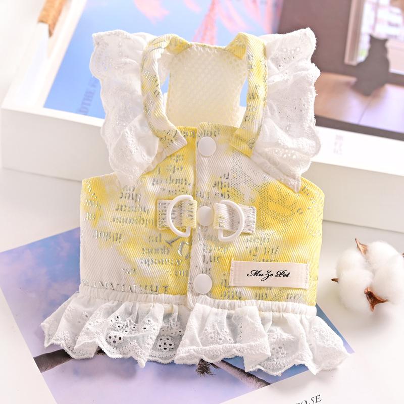 

Короткая юбка для питомца Маленькая собака Кошка Померанский шпиц Собачья одежда Поводок Шлейка XXL