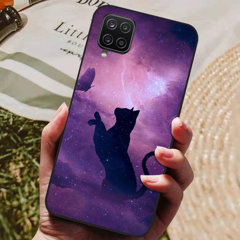 For Samsung Galaxy A12 Case Phone Cover Silicon Soft Back Cases For Samsung A12 Case Cat Fashion Bumper for Samsung A 12 Coque