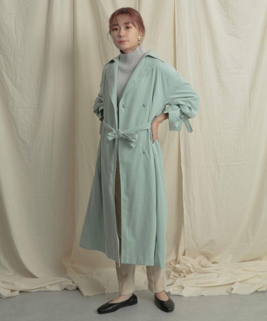 Sense of Place Volume Sleeve Trench One Women's Coat, AA14-27B001, L.GREEN