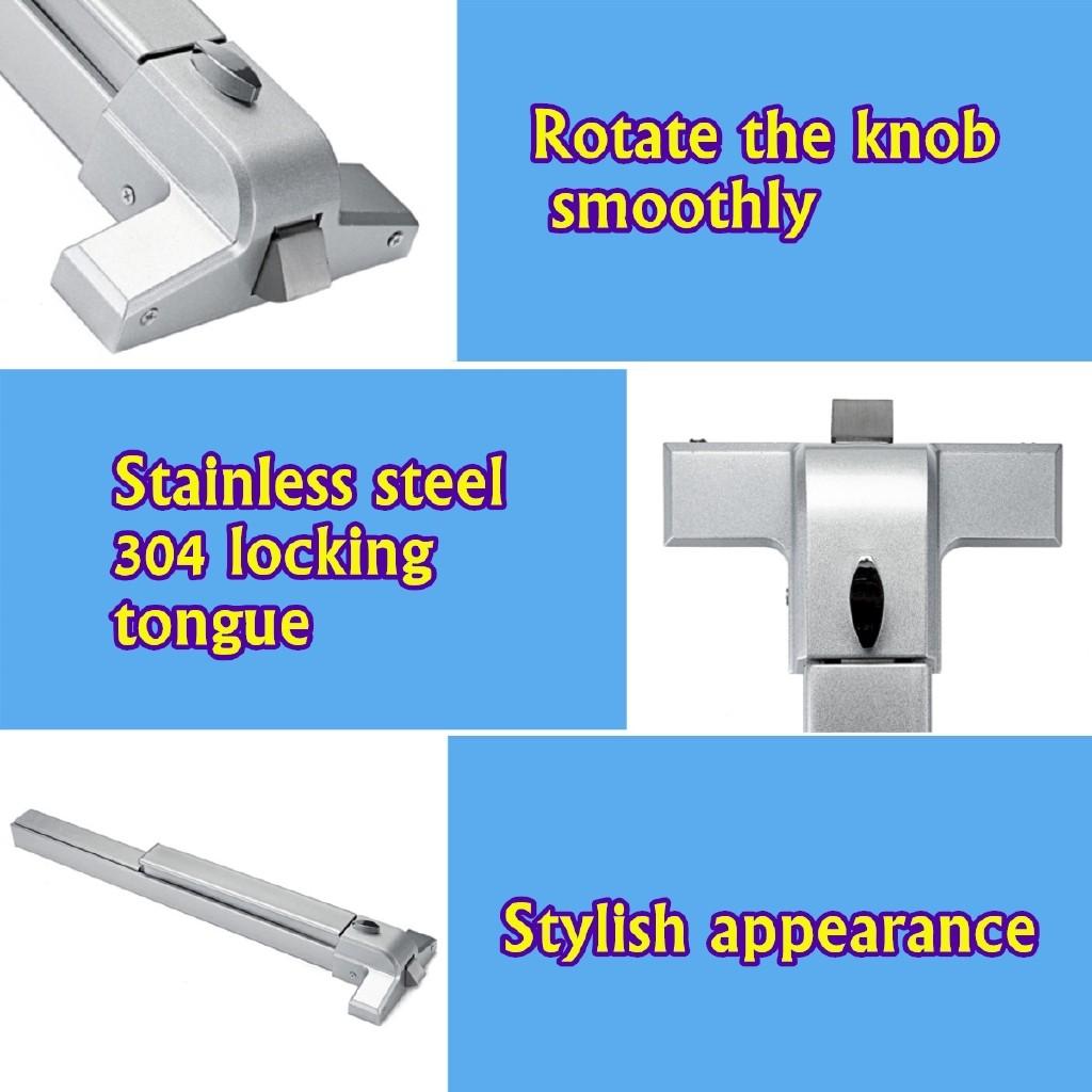65cm/100cm Fire Channel Heavy Duty Metal Door Push Bar Panic Exit Device Lock Handle Hardware Lock Latch