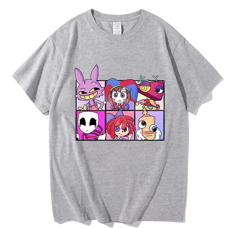 The Amazing Digital Circus Print T-Shirt Men Women Casual High Quality Pomni The Jester Ramen T-Shirts Cotton Short Sleeve Tees