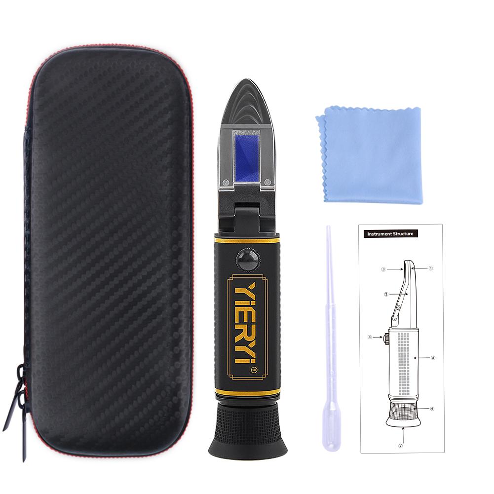 YAGO Homebrew Hydrometer Beer Wine Refractometer Brix 0-32% SG Wort 1.000-1.120 Dual Scale Optical Tester for Brewing