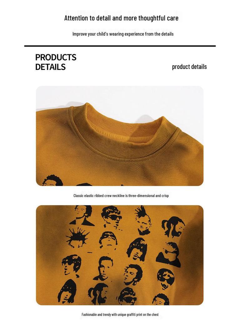 Jungen 2025 Trendiges Langarm-Sweatshirt: Amerikanisches Fake-Zweiteiler-Design für Kinder