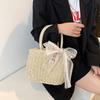 Yogodlns Léto Nová Krajková Slaměná Kabelka Dámská Velkokapacitní Ratanová plážová taška Cestovní taška na dovolenou Ručně vyrobená taška Gilr Bucket Bag Tote