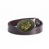 Rose-Shaped Waistband Leather Belt with Floral Pattern - Nightclub Single Loop Pants Accessory