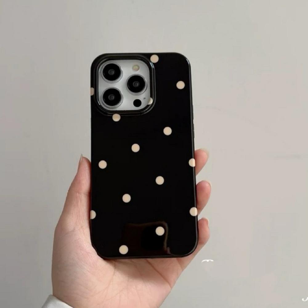 Korean polka dot is suitable for Apple 17 mobile phone case, new iphone16 women's polka dot anti-drop all-inclusive edge soft case