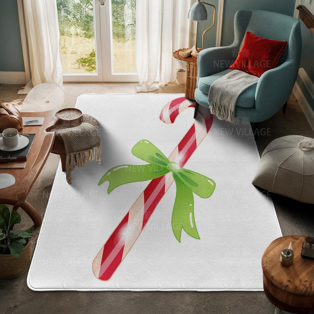 House Entrance Carpet Home Door Mat Living Room Bath Foot Bathroom Non-slip Water Absorption Rugs Bath Merry Christmas Winter