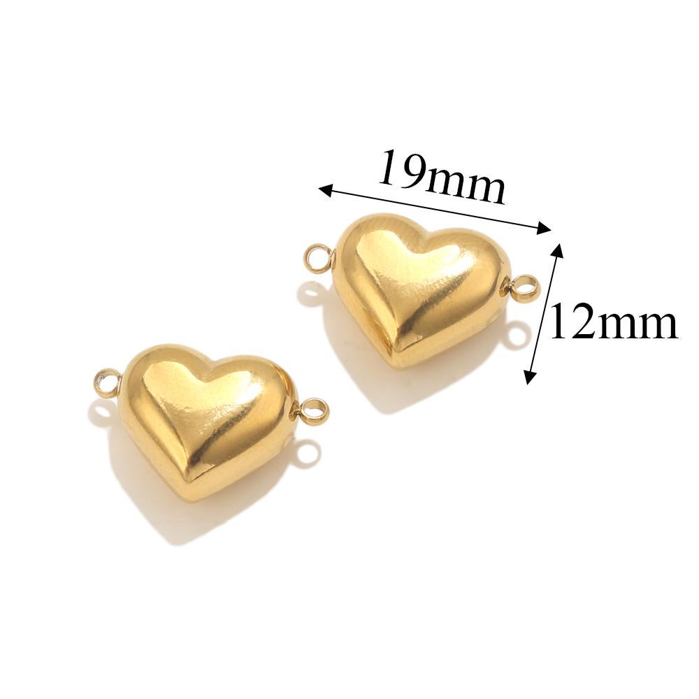 5 szt. Zawieszki ze stali nierdzewnej z podwójnym otworem do łączenia do bransoletek, naszyjników, tworzenia biżuterii DIY, zawieszki z łącznikiem w kształcie serca, kokardy, złote zawieszki