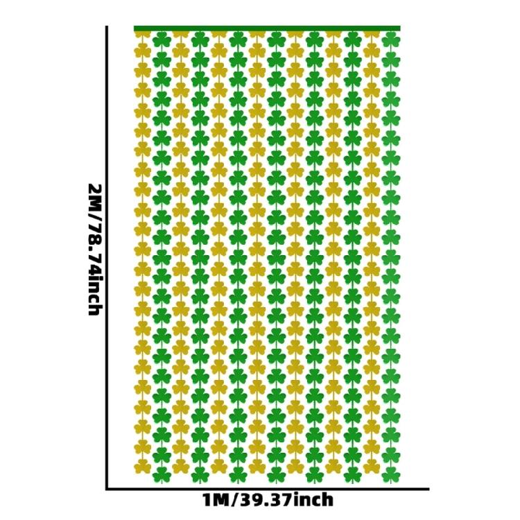 Stylish Shamrock Tinsel Curtain for Holiday Decorations Elegant Clovers Rain Silk Curtain Irish Festival Party Supplies