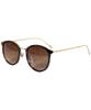 (Eight) Boston Sunglasses, Boston Style, Clear, with Case, Demi Gold X Brown Half Frame