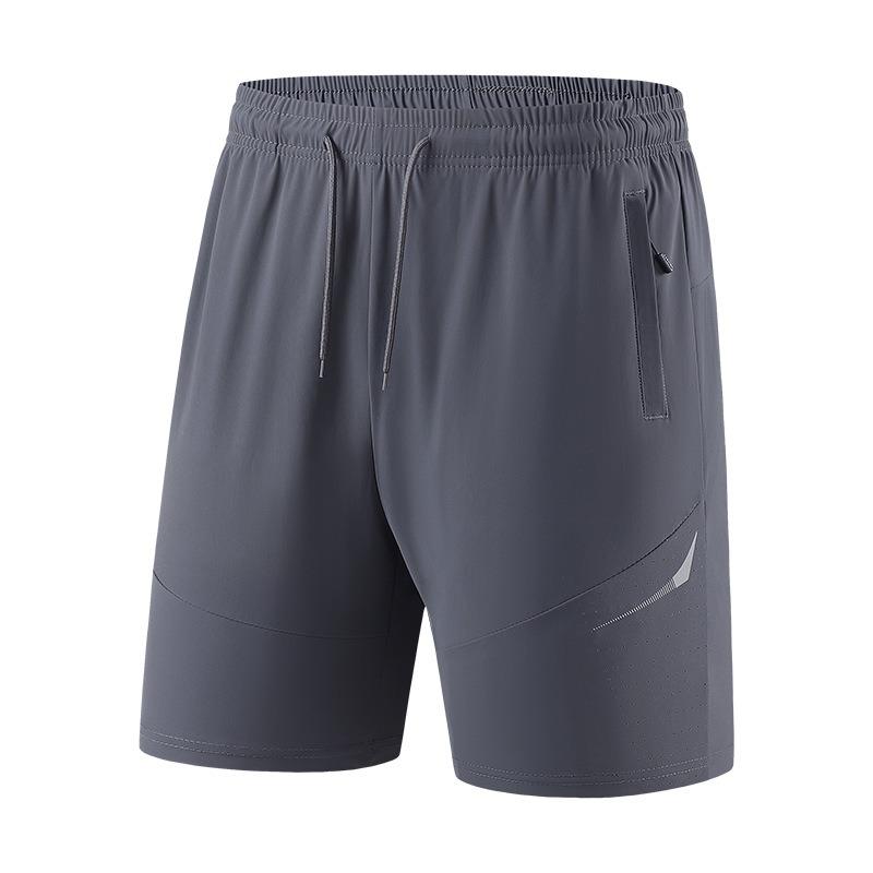 Men Elastic Waist Quick Dry Shorts With Zipper Pockets