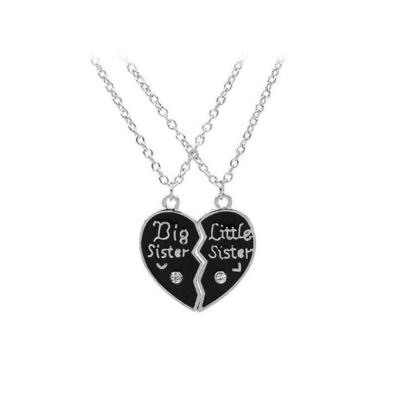 Multi-Person Diamond Heart & Letter Necklace for Girlfriends