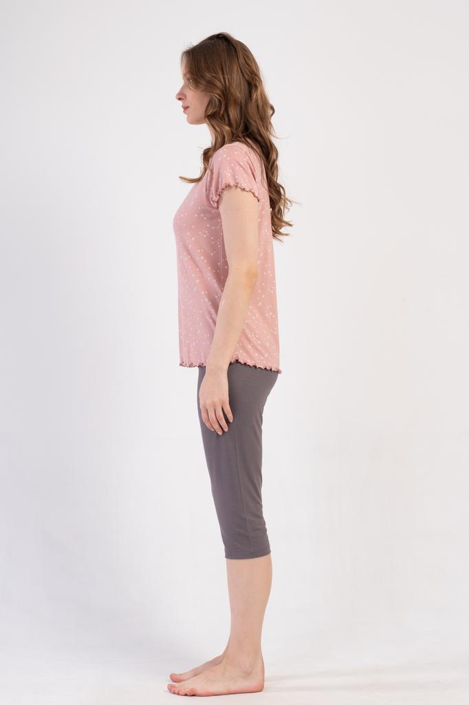 Women's Viscose Pajamas Short Sleeve Knee-Length Pants Comfortable M Vienetta