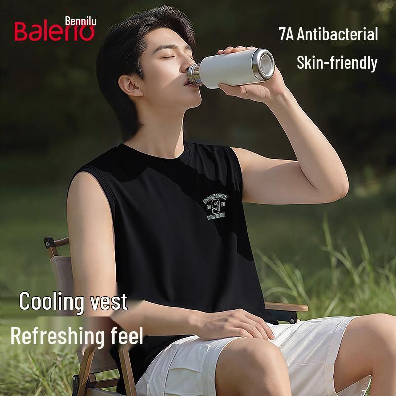 Baleno Men s Loose Fit Breathable Anti-Bacterial Tank Top 2XL