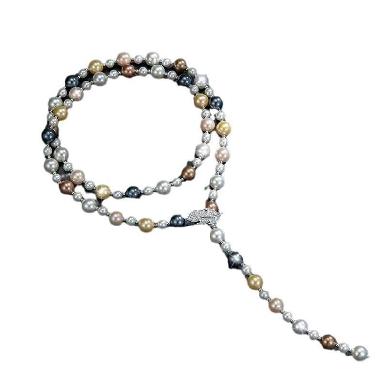 Verstellbare Pulloverkette mit Perlen: High-End 2025 Herbst Winter Schlüsselbein Kette für Damen Schlüsselbein Kette