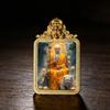 Golden Titanium Steel Thangka Pendant - God of Wealth, Fox Immortal, Wolf King