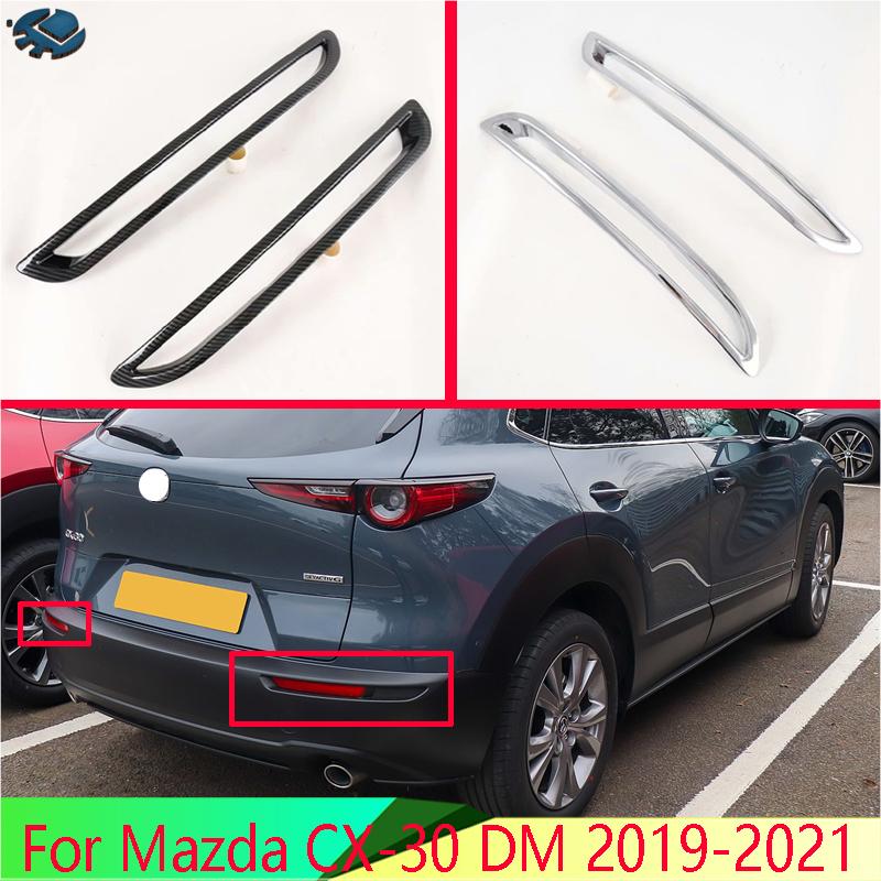 For Mazda CX-30 DM - Car Accessories ABS Chrome Rear Reflector Fog Light Lamp Cover Trim Bezel Frame Styling Garnish