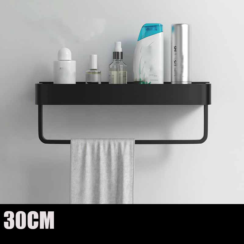 Bathroom Shelf No Drill Organizer Shower Storage Rack Black Corner Shelves Wall Mounted Aluminum Toilet Shampoo Holder