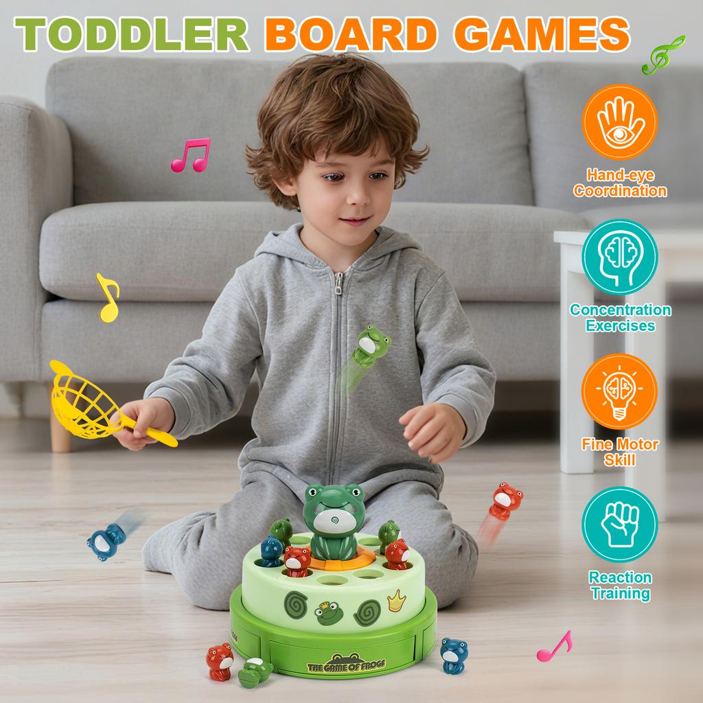 Electric Pop-up Turntable Toy with Music Cartoon Rotating Rabbit Catcher Toys with Nets Musical Launching Rotating Game Kids Toy