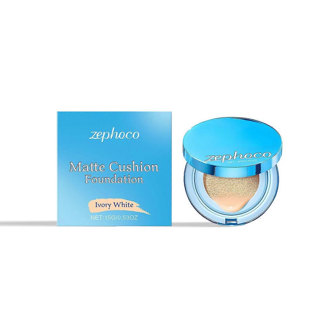 Ivory White Matte Concealer Cushion, Hydrating, Light And Smooth, Natural Concealer, Brightening And Long-Lasting Cushion