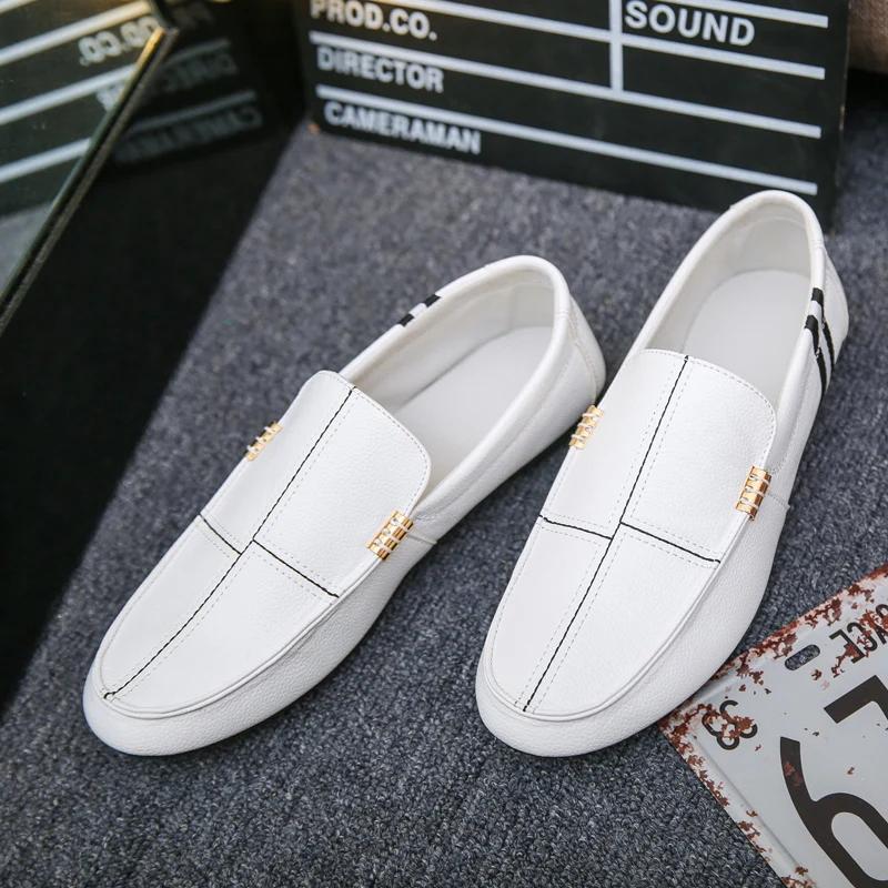 

Fashion Spring Autumn Men Loafers PU Leather Driving Boat Shoes Slip-On Casual Shoes Breathable Soft Male Flats 45