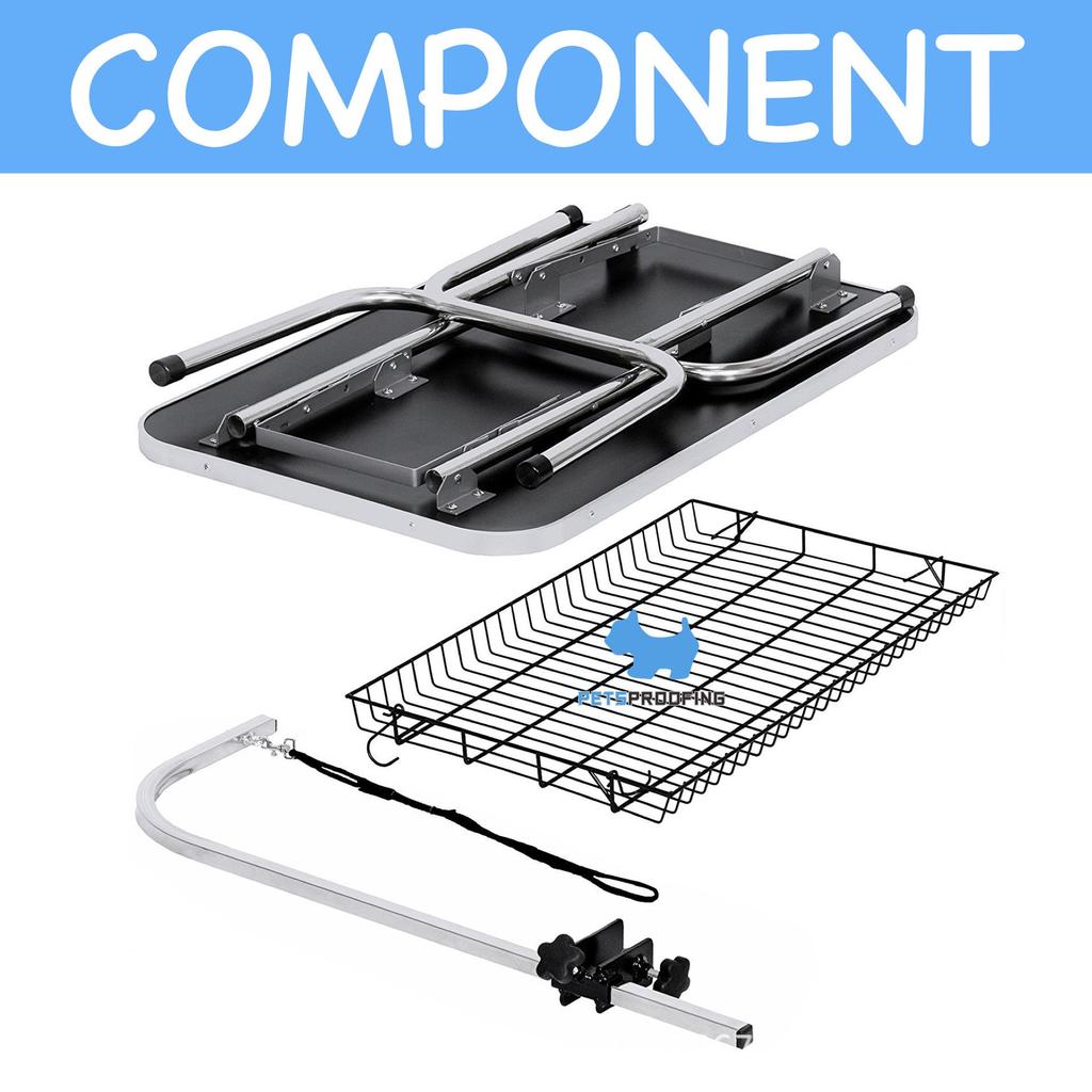 Foldable Stainless Steel Pet Grooming Table with Non-Slip Top