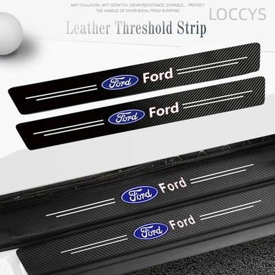 1/4/5Pcs Car Door Sill Carbon Microfiber Protector Sticker For Ford S MAX Ranger Focus Fiesta Mondeo Kuga Escort KA Ranger C-Max CVY1 B11
