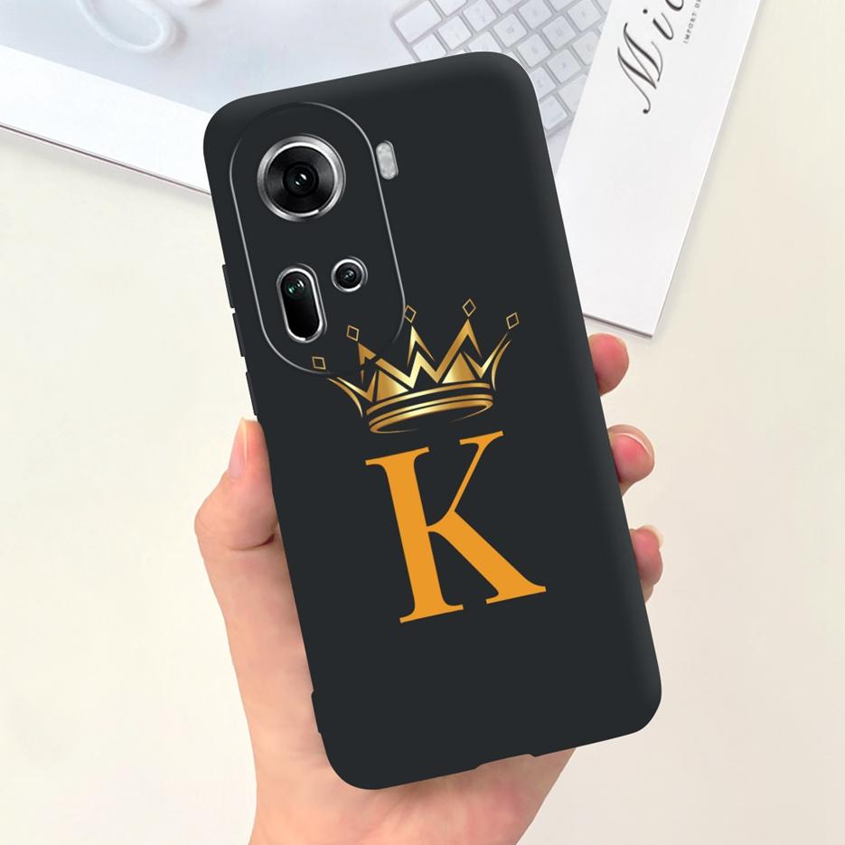 Für Oppo Reno 11 5G Hülle Reno11 F Niedliche Kronen Buchstaben Abdeckung Weiche Silikon Handyhülle Für Oppo Reno11 Pro Reno 11F Rückseite Taschen