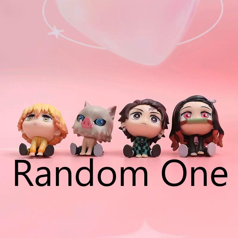 Demon Slayer Anime Figure Cute Tanjirou Nezuko Figurine Kawaii Zenitsu Inosuke Desktop Ornament Comic Toys For Birthday Gift